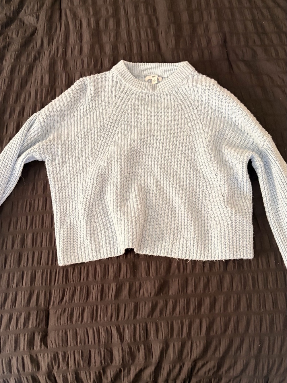 bp Light Blue Ribbed Crewneck Sweater